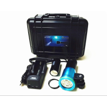 Azul 2400Lm Spot / Video Underwater linterna LED impermeable